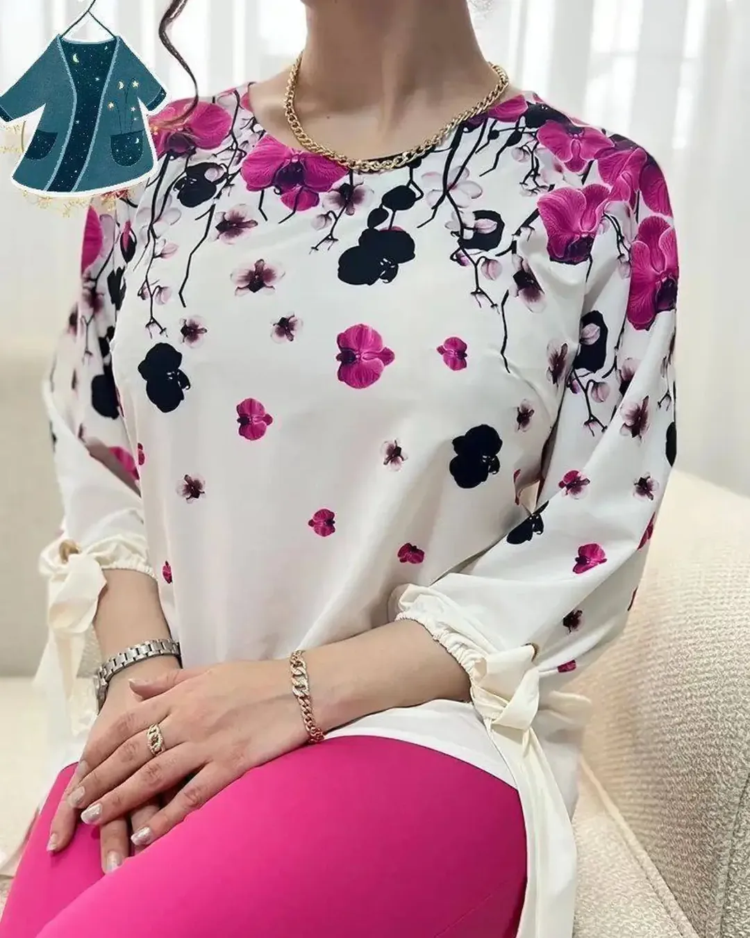ست شومیز شلوار شکوفه