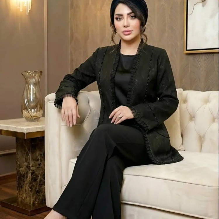 ست کت و شلوار مجلسی زنانه ترنم جنس ژاکارد وارداتی