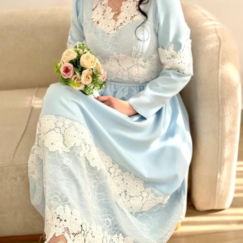 پیراهن نغمه آبی پیراهن مجلسی پیراهن بلند زنانه