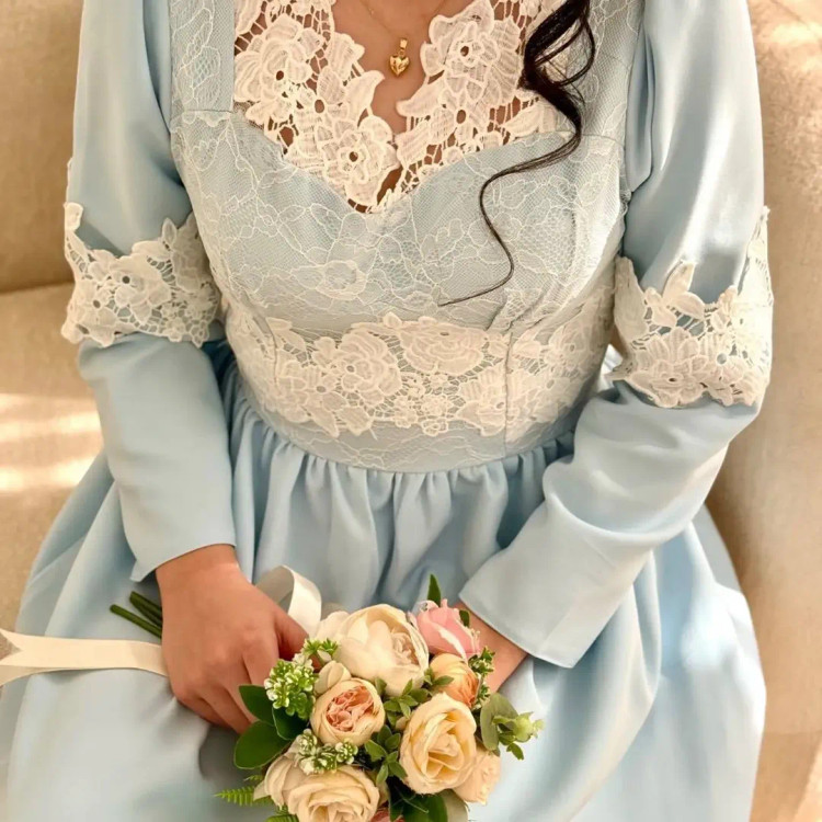 پیراهن نغمه آبی پیراهن مجلسی پیراهن بلند زنانه