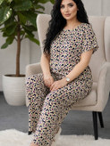 ست تیشرت و شلوار زنانه نخی لاکرا