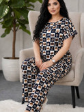 ست تیشرت و شلوار زنانه نخی لاکرا