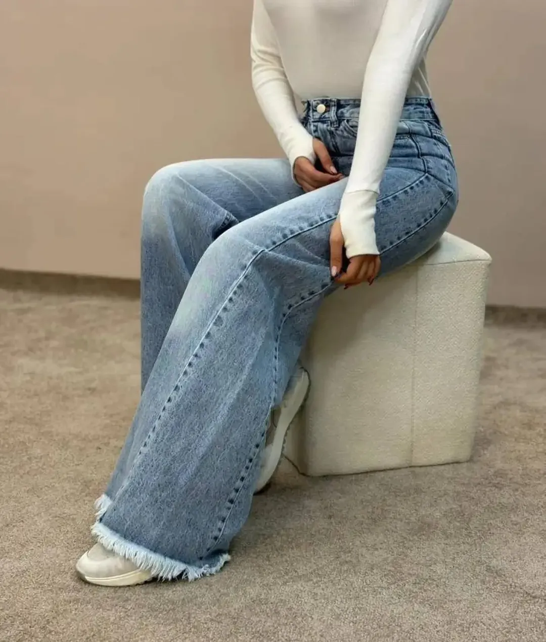 شلوار جین شافل شکیرا شلوار شافل بگ
