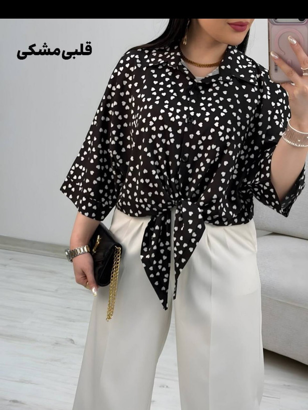 شومیز گره ای کرپ الیزه شومیز مجلسی