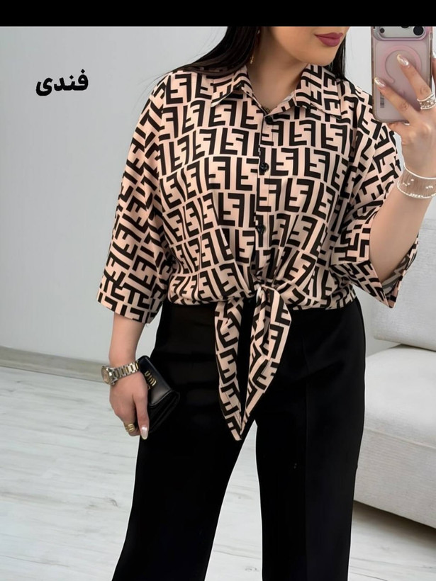 شومیز گره ای کرپ الیزه شومیز مجلسی